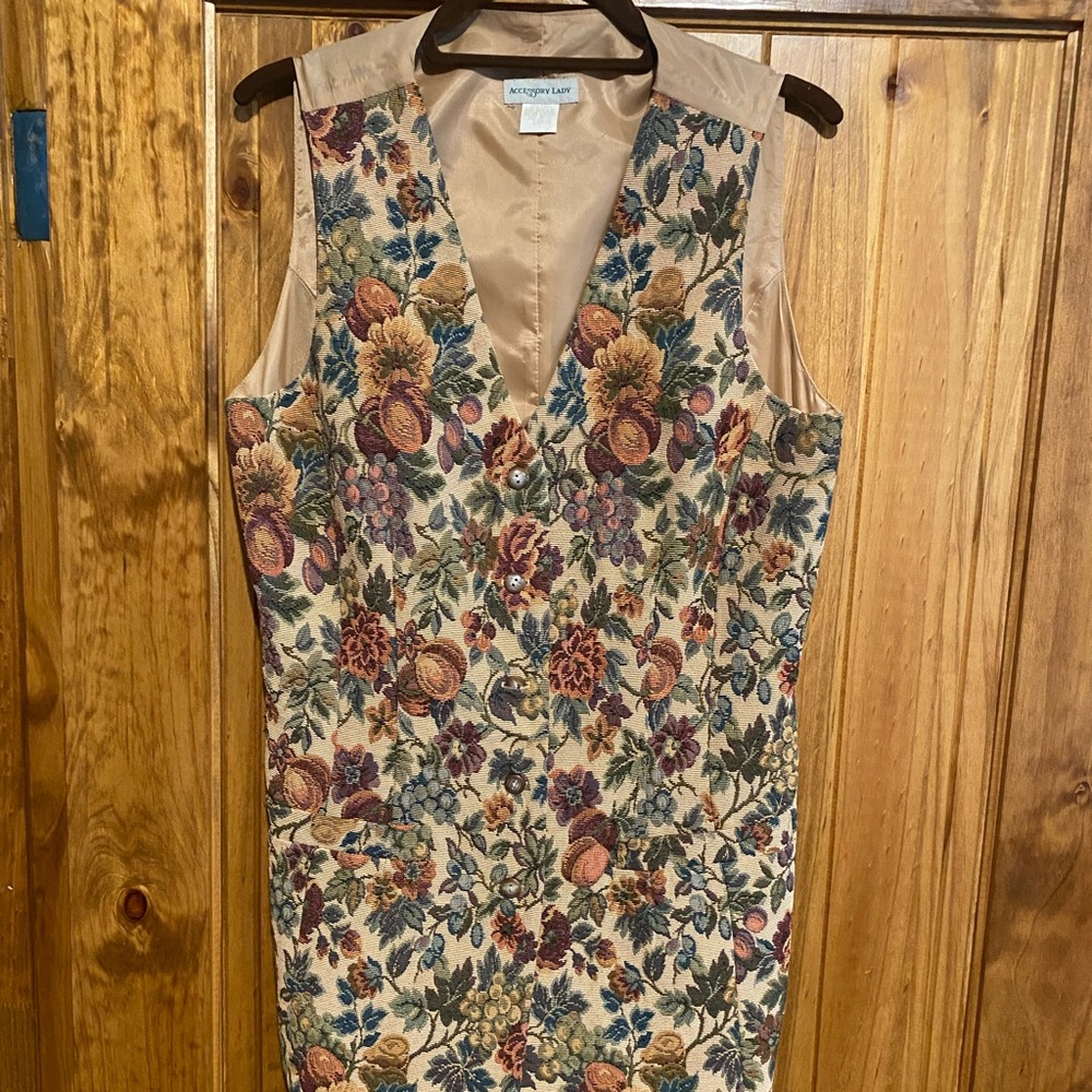 Vintage long tapestry vest